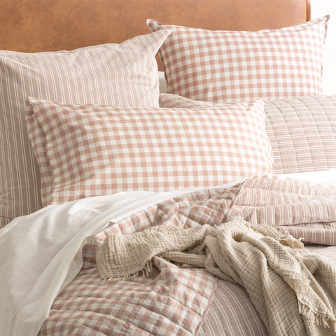 Alison Yarn Dyed Cotton Reversible Clay Quilted Coverlet Set by Renee Taylor