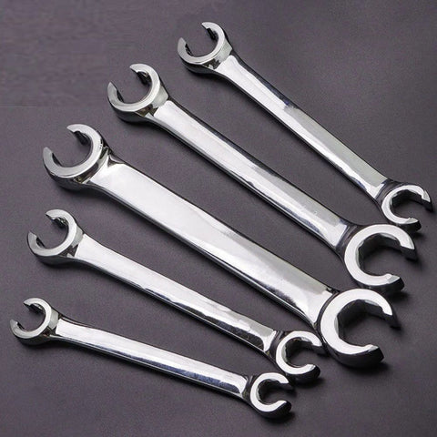 5Pcs Flare Nut Wrench Set Offset End Spanner Metric 6 8 9 10 11 12 13 14 15 17MM In Australia - Darrahopens