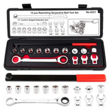 15PCS Serpentine Belt Tool Kit Tensioner Pulley Alignment Wrench Crow Socket