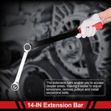 15PCS Serpentine Belt Tool Kit Tensioner Pulley Alignment Wrench Crow Socket