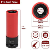 17MM Flower Profile Wheel Lug Deep Socket Mercedes-Benz Convex Head Remover