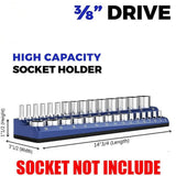 1PC 3/8" Blue Metric Magnetic Socket Organizer Storage Holder Trays Single size