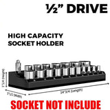1PC 3/8" Black Metric Magnetic Socket Organizer Storage Holder Trays Single size