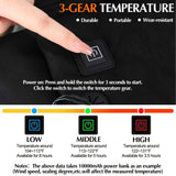Portable Heated Seat Cushion Foldable Heating Pad 3-Mode Adjustable USB-Powered - Black - Size 45cm