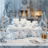 snowflake pillow, plush throw pillow, winter decor, Christmas cushion, sofa accent pillow, bedroom decoration, cozy throw pillow, snowflake shaped cushion, Australia winter home decor - White - Size 40CM