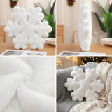snowflake pillow, plush throw pillow, winter decor, Christmas cushion, sofa accent pillow, bedroom decoration, cozy throw pillow, snowflake shaped cushion, Australia winter home decor - White - Size 50CM