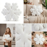 snowflake pillow, plush throw pillow, winter decor, Christmas cushion, sofa accent pillow, bedroom decoration, cozy throw pillow, snowflake shaped cushion, Australia winter home decor - White - Size 50CM