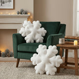 snowflake pillow, plush throw pillow, winter decor, Christmas cushion, sofa accent pillow, bedroom decoration, cozy throw pillow, snowflake shaped cushion, Australia winter home decor - White - Size 50CM