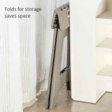 Gray folding step stool, compact stool, non-slip step stool, heavy-duty stool, home accessory, reaching stool, portable stool, sturdy stool, small space stool, Australian home