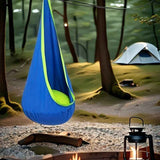 hanging hammock chair, indoor hammock chair, outdoor hammock chair, inflatable pillow, pocket, relaxation, playtime, Christmas gift, Halloween gift, lounge chair - Blue - Size 160-70cm In Australia - Darrahopens