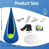 hanging hammock chair, indoor hammock chair, outdoor hammock chair, inflatable pillow, pocket, relaxation, playtime, Christmas gift, Halloween gift, lounge chair - Green - Size 160-70cm In Australia - Darrahopens