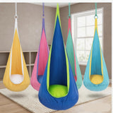 hanging hammock chair, indoor hammock chair, outdoor hammock chair, inflatable pillow, pocket, relaxation, playtime, Christmas gift, Halloween gift, lounge chair - Green - Size 160-70cm