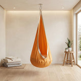 hanging hammock chair, indoor hammock chair, outdoor hammock chair, inflatable pillow, pocket, relaxation, playtime, Christmas gift, Halloween gift, lounge chair - Green - Size 160-70cm