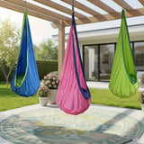 hanging hammock chair, indoor hammock chair, outdoor hammock chair, inflatable pillow, pocket, relaxation, playtime, Christmas gift, Halloween gift, lounge chair - Navy - Size 160-70cm