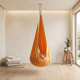 hanging hammock chair, indoor hammock chair, outdoor hammock chair, inflatable pillow, pocket, relaxation, playtime, Christmas gift, Halloween gift, lounge chair - Yellow - Size 160-70cm In Australia - Darrahopens