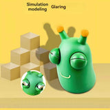 staring small vegetable worm, stress relief toy, novelty gift, popular toy, relaxation toy, anxiety toy, fidget toy, cute stress ball, googly eyes toy - Green - Size 2pcs In Australia - Darrahopens