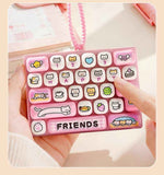 26-key keyboard keychain, bag charm, stress reliever toy, cute gift, pixel keychain, novelty gift, Australia, fun accessory, quirky keyring, retro gaming charm - Pink - Size 26 pendants In Australia - Darrahopens