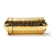 Da Vinci Code, Lock Cylinder, Puzzle, Gift, Valentine's Day Gift, Christmas Gift, Birthday Gift, Australian Puzzle, Brain Teaser, Code Breaking - Gold - Size L