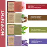exfoliating soap, handmade soap set, lavender essential oil, rose essential oil, face and body soap, skin brightening, hyperpigmentation treatment, gentle facial scrub, spa gift set, Australian natural skincare - Green - Size 6PCS