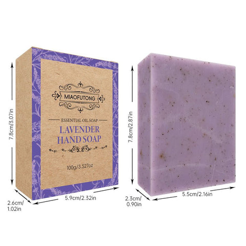 exfoliating soap, handmade soap set, lavender essential oil, rose essential oil, face and body soap, skin brightening, hyperpigmentation treatment, gentle facial scrub, spa gift set, Australian natural skincare - Lavender - Size 6PCS