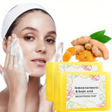lemon turmeric soap, kojic acid soap, brightening soap, natural soap, skin brightening, dark spot corrector, hyperpigmentation treatment, even skin tone, anti-aging soap, handmade soap, Australian skincare, glowing skin - Bronze - Size 6PCS