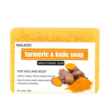 lemon turmeric soap, kojic acid soap, brightening soap, natural soap, skin brightening, dark spot corrector, hyperpigmentation treatment, even skin tone, anti-aging soap, handmade soap, Australian skincare, glowing skin - Yellow - Size 6PCS