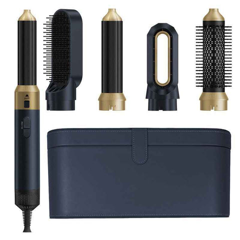 5-in-1 hair dryer, hair styling tool, hot air comb, straightening and curling, automatic curling iron, high-speed motor, Australian hair care, multifunction hair brush - Black - Size 5 In Australia - Darrahopens