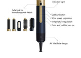 5-in-1 hair dryer, hair styling tool, hot air comb, straightening and curling, automatic curling iron, high-speed motor, Australian hair care, multifunction hair brush - Black - Size 5