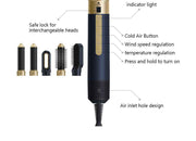 5-in-1 hair dryer, hair styling tool, hot air comb, straightening and curling, automatic curling iron, high-speed motor, Australian hair care, multifunction hair brush - Black - Size 6 In Australia - Darrahopens