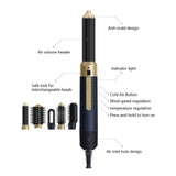 5-in-1 hair dryer, hair styling tool, hot air comb, straightening and curling, automatic curling iron, high-speed motor, Australian hair care, multifunction hair brush - Black - Size 6