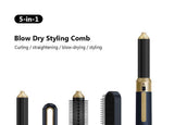 5-in-1 hair dryer, hair styling tool, hot air comb, straightening and curling, automatic curling iron, high-speed motor, Australian hair care, multifunction hair brush - Black - Size 6