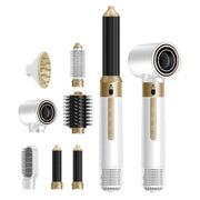 7-in-1 hair curler, automatic hair curler, hot air comb, hair dryer comb, straightening and curling, multifunctional hair tool, Australian hair styling, ceramic hair curler, volume comb, travel hair styler, all hair types - White - Size 7