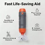 anti-choking device, Heimlich instrument, negative pressure suction, airway clearance, choking emergency, reusable emergency kit, Australian home safety, compact suction device