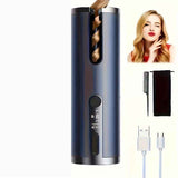 Black - gold color Black Automatic Hair Curler LED Temperature Display USB Rechargeable Curler Salon