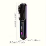 Black Silver Wireless Hair Straightening Comb Fast Heating Hair Comb Women'S Hair Styling In Australia - Darrahopens