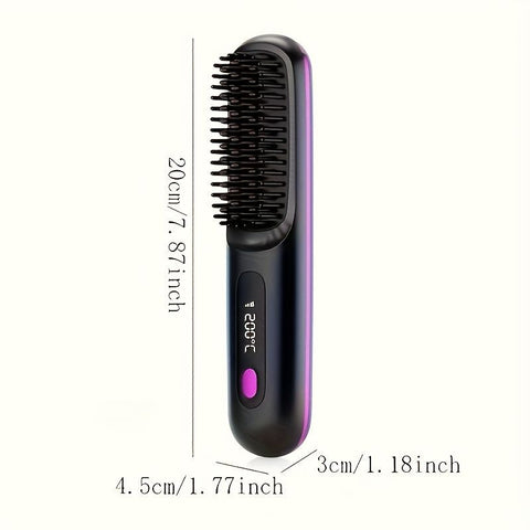 Black Silver Wireless Hair Straightening Comb Fast Heating Hair Comb Women'S Hair Styling In Australia - Darrahopens