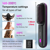 Black Silver Wireless Hair Straightening Comb Fast Heating Hair Comb Women'S Hair Styling In Australia - Darrahopens