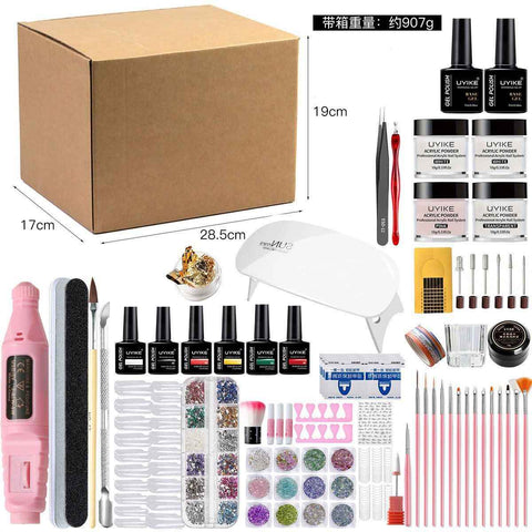 Nail Art Kit Gel Lamp Nail Grinder Nail Polishes Nail Art Tools Nail - Multi - Size Set2 In Australia - Darrahopens