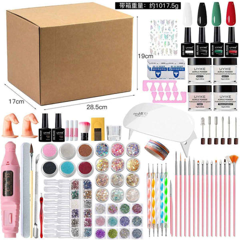Nail Art Kit Gel Lamp Nail Grinder Nail Polishes Nail Art Tools Nail - Multi - Size Set3 In Australia - Darrahopens