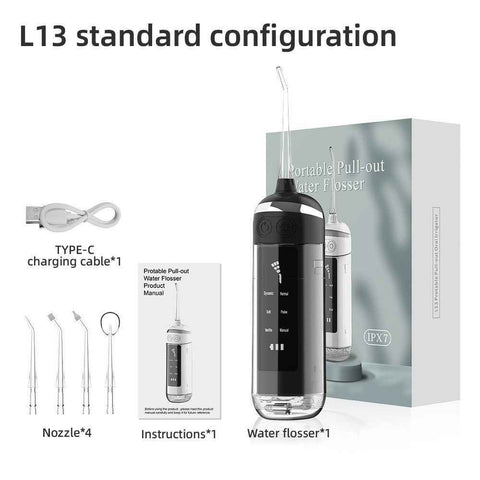Portable Water Flosser Electric Water Flosser USB Rechargeable Flosser Oral - Black - Size set In Australia - Darrahopens