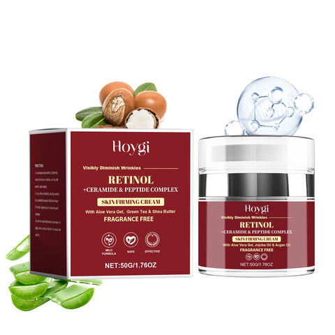 HOYGI, facial care cream, collagen cream, ceramide cream, peptide cream, rejuvenating cream, skin firming cream, retinol cream, anti-aging cream, moisturizer, skin elasticity, natural ingredients, fragrance-free, Australian skincare - Red - Size 2PCS
