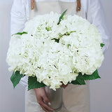 White Green Artificial Hydrangea White Hydrangea 18-Inch Flowers Real-Touch Flowers Wedding