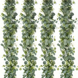 Green White Artificial Eucalyptus Garlands White Baby'S Breath 180 Cm Garlands Durable In Australia - Darrahopens