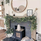 Green White Artificial Eucalyptus Garlands White Baby'S Breath 180 Cm Garlands Durable