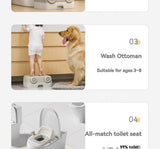 baby portable toilet, potty training, weaning off diapers, soft PU cushion, night-light, bathroom accessories, Australian market, toddler toilet seat - beige white - Size Three