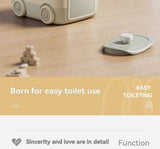 baby portable toilet, potty training, weaning off diapers, soft PU cushion, night-light, bathroom accessories, Australian market, toddler toilet seat - beige white - Size Three