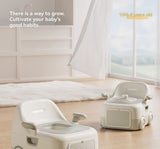 baby portable toilet, potty training, weaning off diapers, soft PU cushion, night-light, bathroom accessories, Australian market, toddler toilet seat - beige white - Size Three