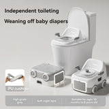 baby portable toilet, potty training, weaning off diapers, soft PU cushion, night-light, bathroom accessories, Australian market, toddler toilet seat - Misty Milk Green - Size Three