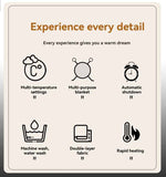 Electric Heated Blanket Smart Thermostatic Intelligent Timing Automatic - Gray - Size 1.5-1.8m In Australia - Darrahopens