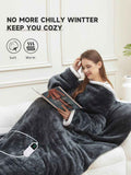 Wearable Heated Blanket Blanket With Sleeves Heated Throw Temperature - Gray - Size 127-177cm In Australia - Darrahopens